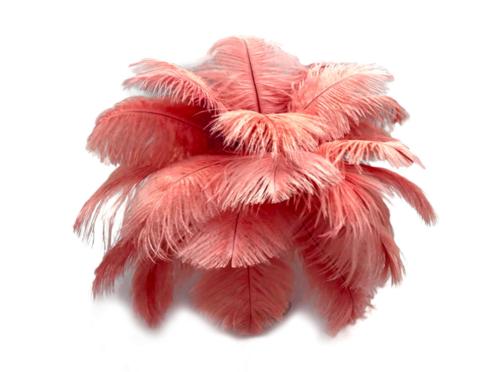 10 Pieces - 6-8" Pink Blush Ostrich Body Dyed Drabs Feathers