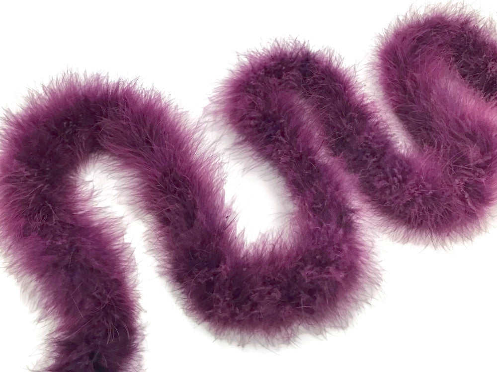 2 Yards - Plum Turkey Medium Weight Marabou Feather Boa 25 Gram