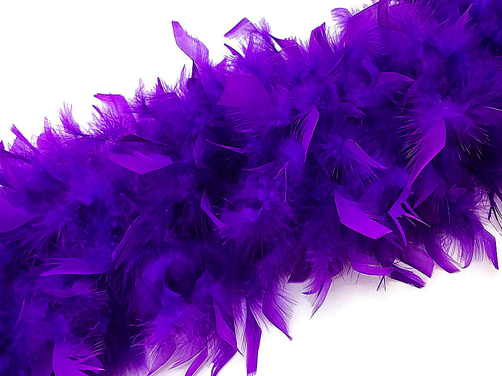 2 Yards - Purple Heavy Weight Chandelle Feather Boa | 80 Gram