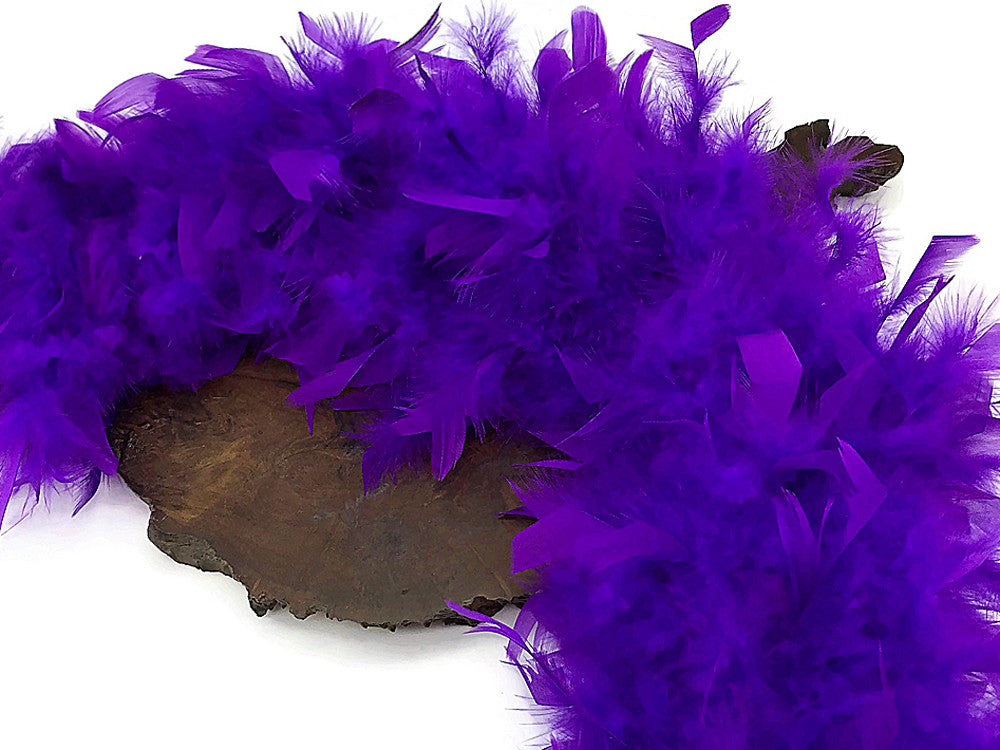 2 Yards - Purple Heavy Weight Chandelle Feather Boa | 80 Gram