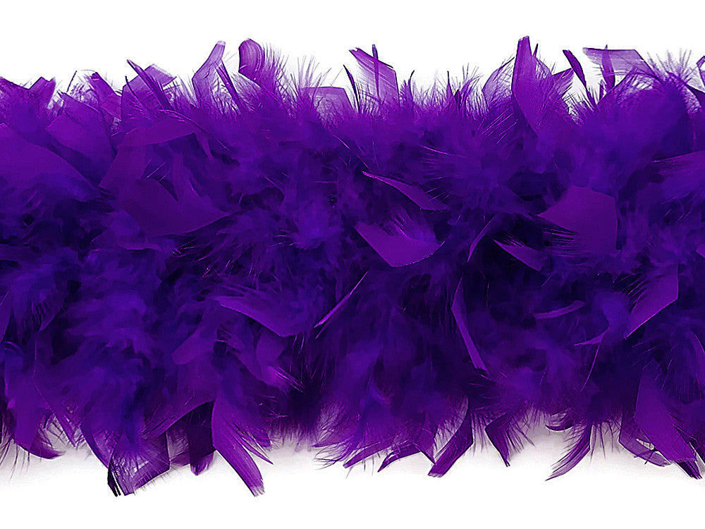 2 Yards - Purple Heavy Weight Chandelle Feather Boa | 80 Gram