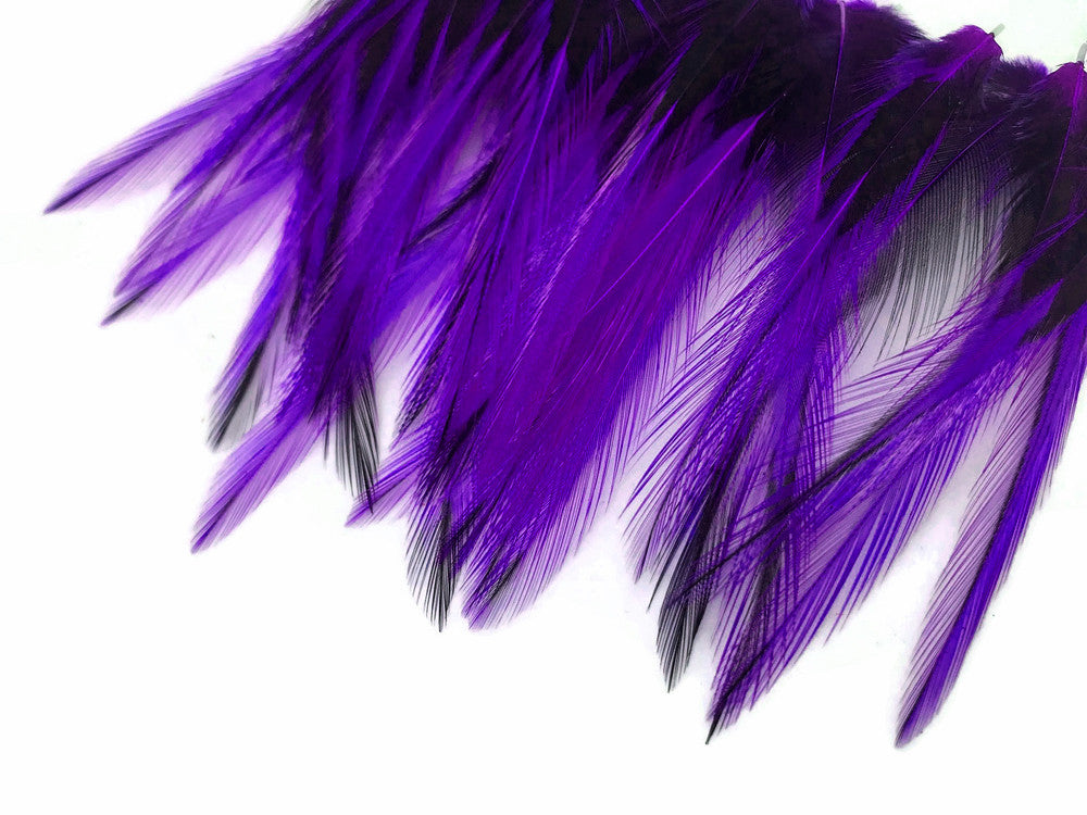 10 Pieces - Purple Dyed BLW Laced Short Rooster Cape Whiting Farms Feathers