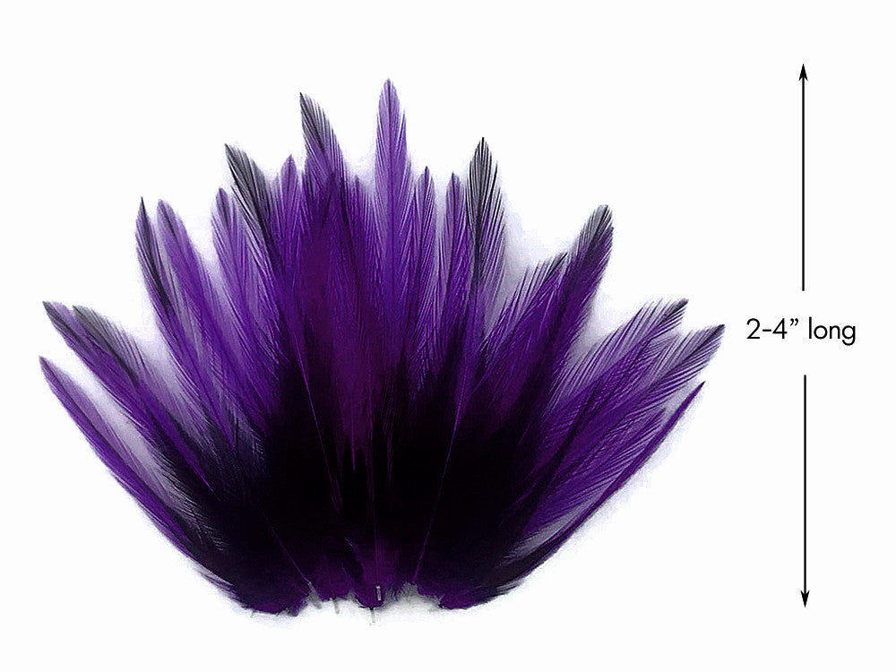 10 Pieces - Purple Dyed BLW Laced Short Rooster Cape Whiting Farms Feathers