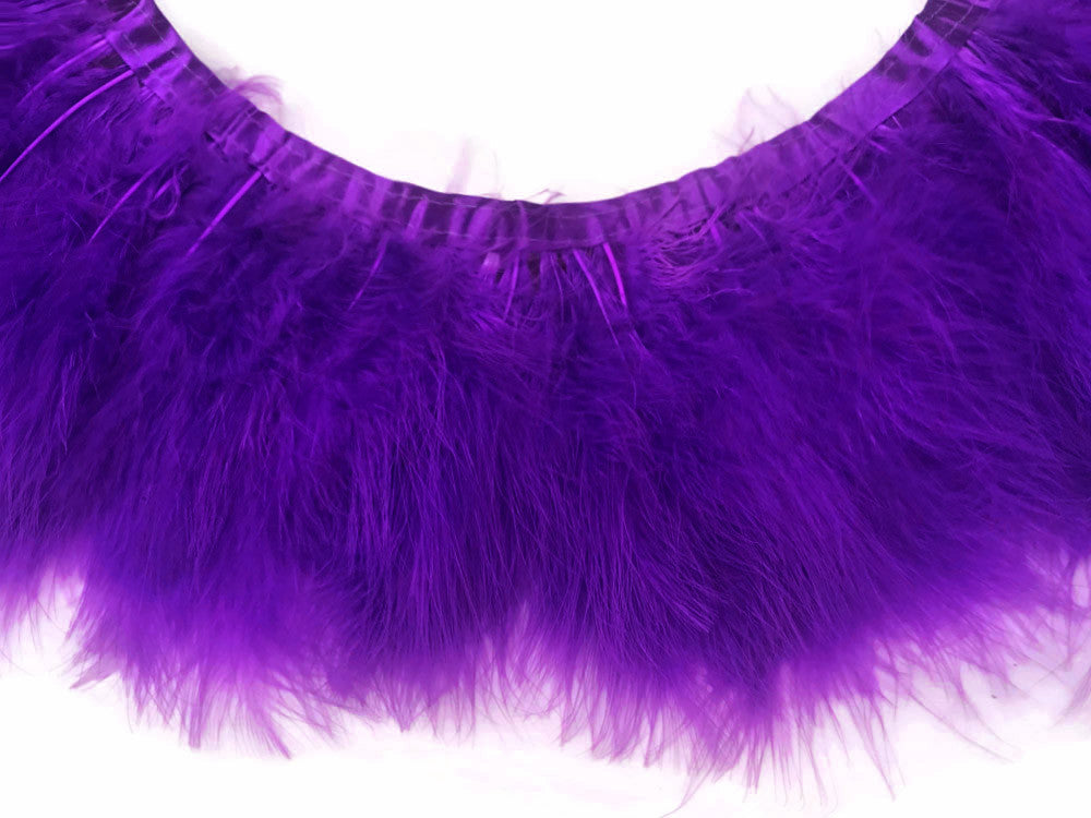 1 Yard - Purple Marabou Turkey Fluff Feather Fringe Trim