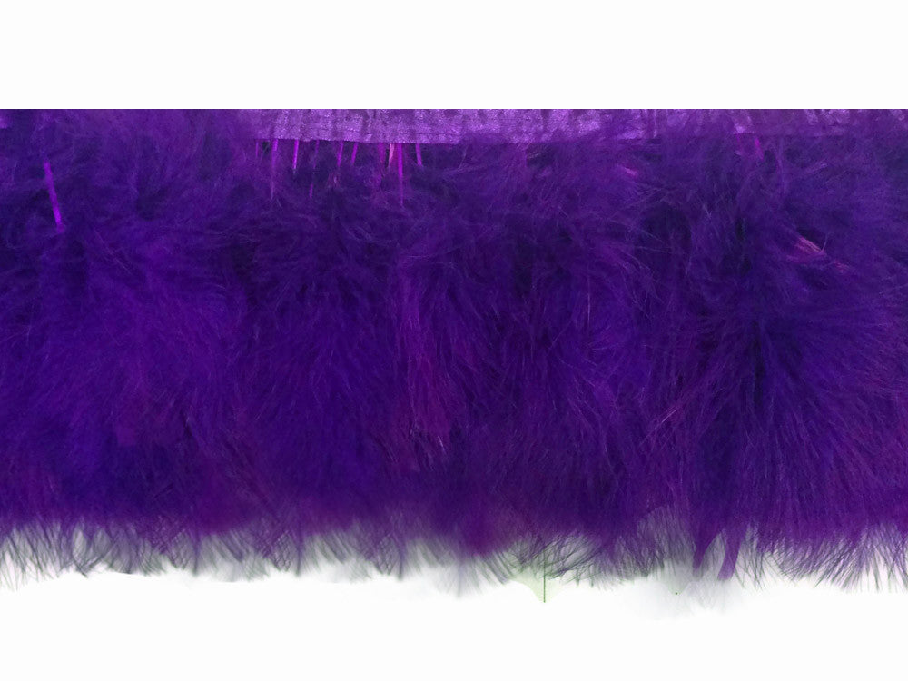 1 Yard - Purple Marabou Turkey Fluff Feather Fringe Trim