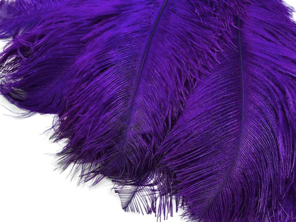 1/2 Lb. - 9-13" Purple Dyed Ostrich Body Drab Wholesale Feathers (Bulk)