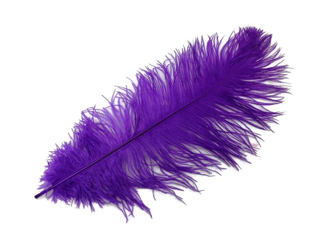 10 Pieces - 8-10" Purple Ostrich Dyed Drabs Feathers