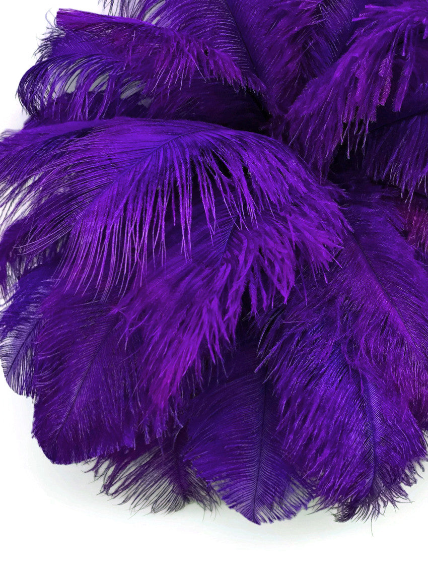 1/2 Lb. - 9-13" Purple Dyed Ostrich Body Drab Wholesale Feathers (Bulk)