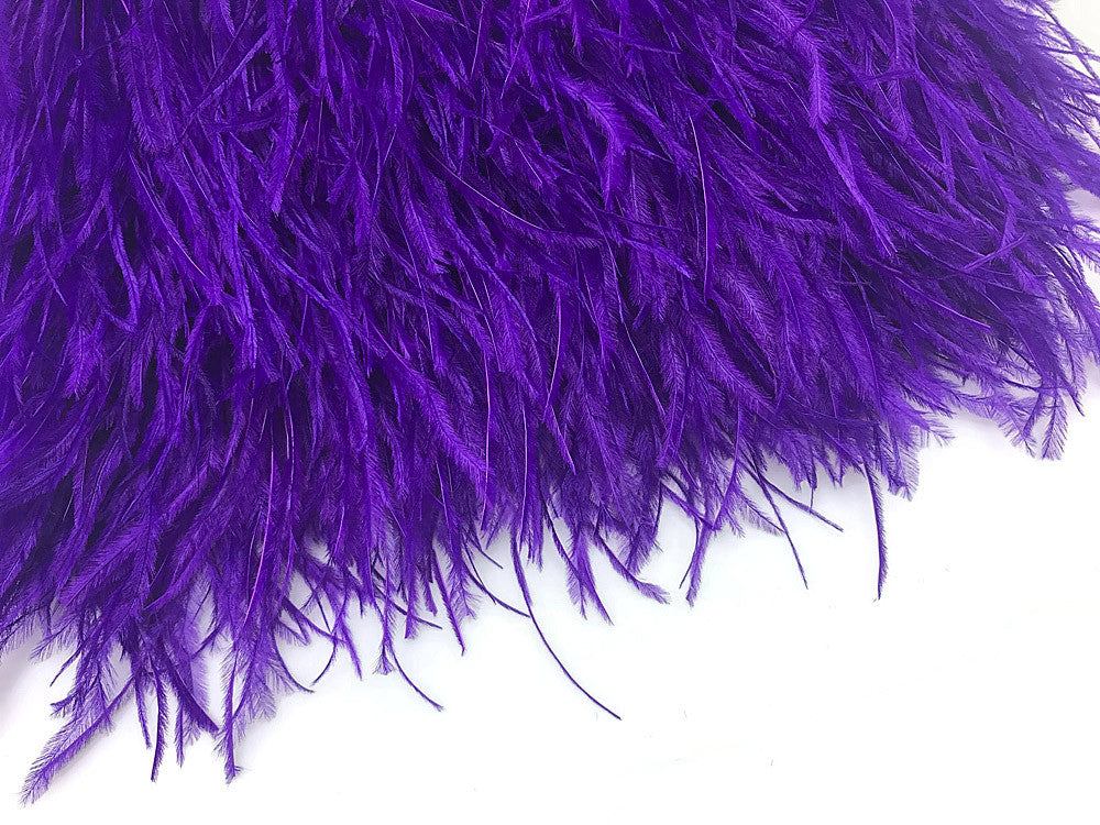 6 Inch Strip - Purple Ostrich Fringe Trim Feather