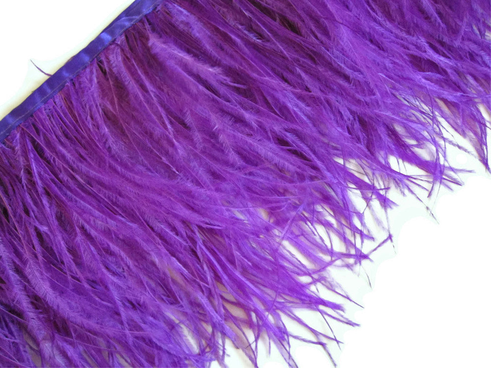 10 Yards - Purple Ostrich Fringe Trim Wholesale Feather (Bulk)