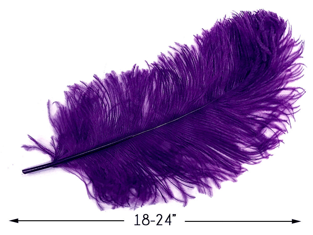 10 Pieces - 18-24" Purple Large Prime Grade Ostrich Wing Plume Centerpiece Feathers