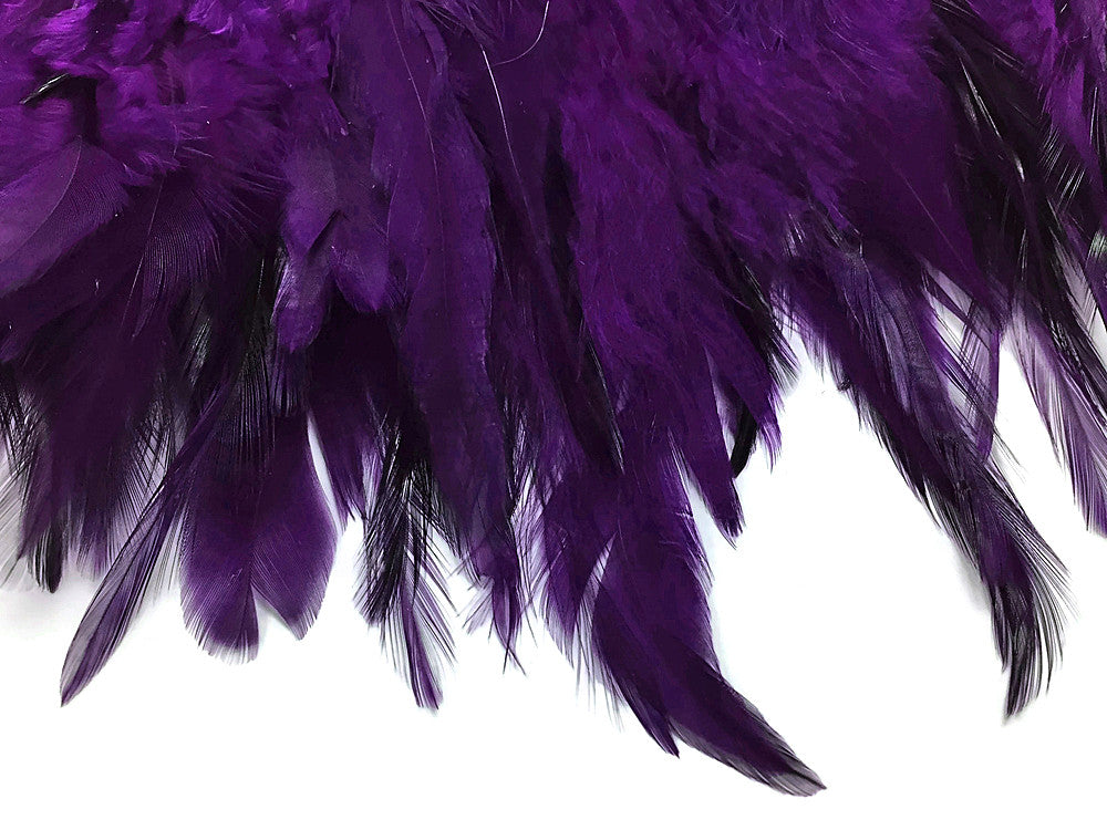 1 Yard - Purple Rooster Neck Hackle Saddle Feather Wholesale Trim