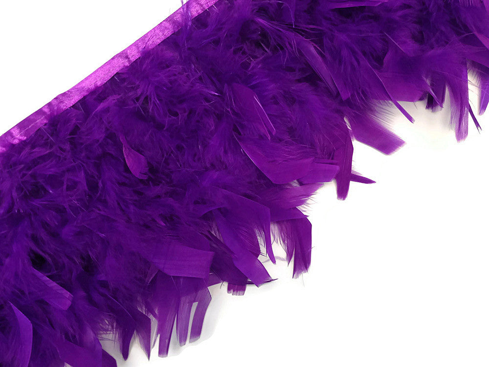 1 Yard - Purple Chandelle Turkey Fluffy Feather Trim