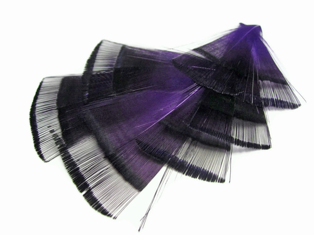 1 Dozen - Purple Dyed Golden Pheasant Tippet Neck Plumage Feather