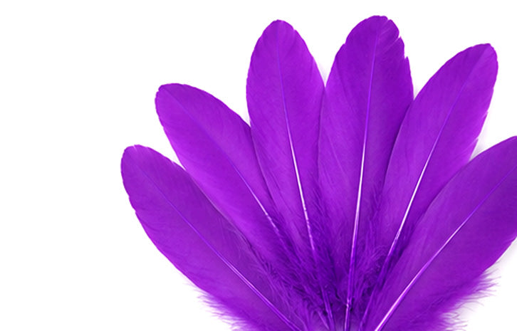 1/4 lbs. - Purple Goose Satinettes Pallet Soft Wing Quill Wholesale Feathers (Bulk)