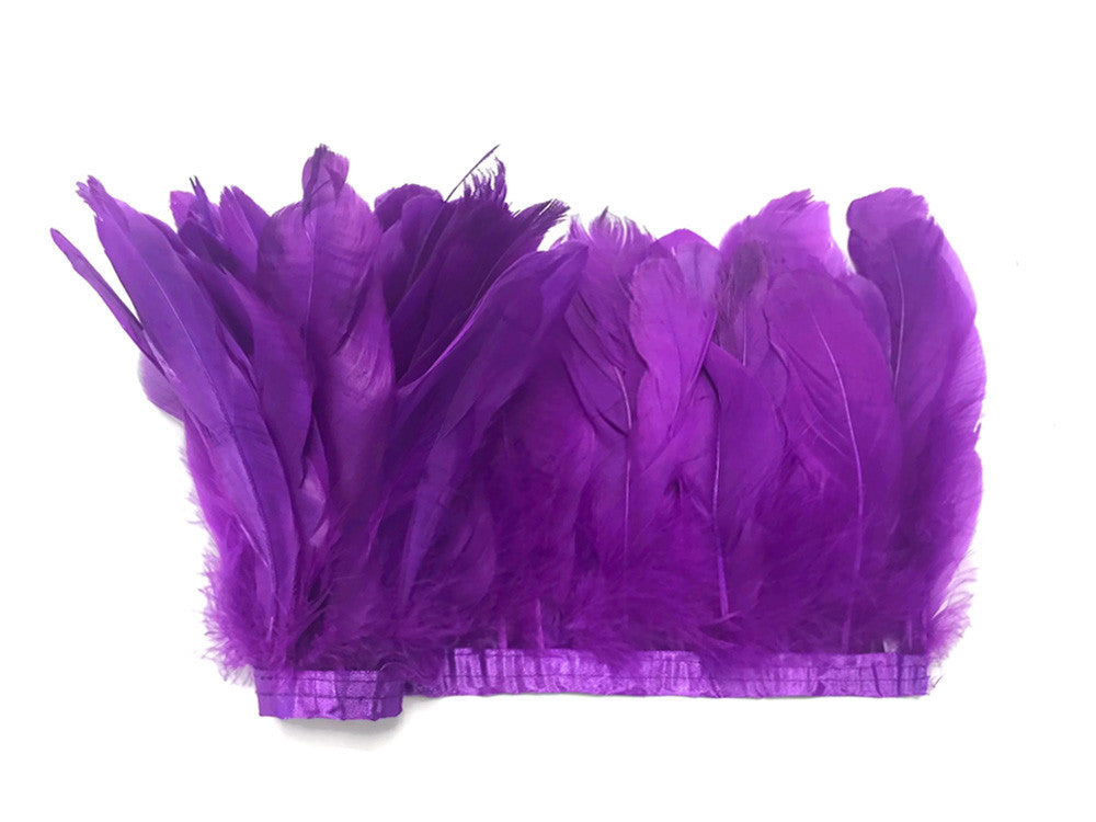 1 Yard - Purple Goose Pallet Parried Dyed Feather Trim