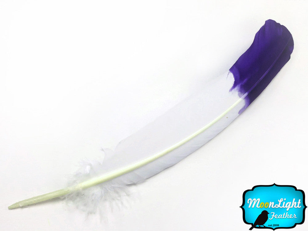 1/4 Lb - Purple Dipped "Imitation Eagle" Turkey Tom Rounds Secondary Wing Quill Wholesale Feathers (Bulk)