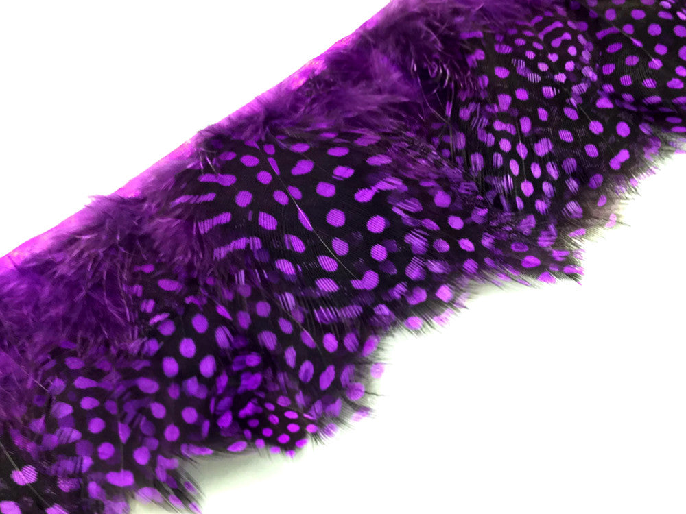 1 Yard - Purple Guinea Hen Plumage Feather Trim