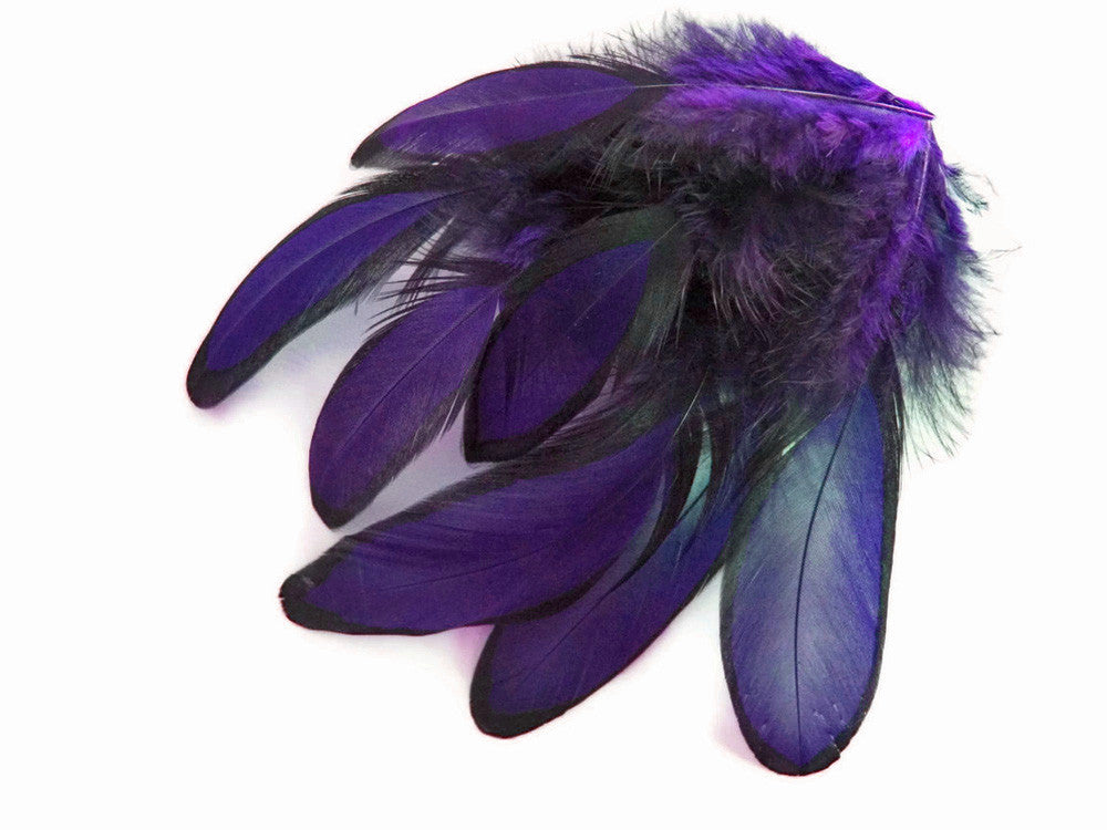 1 Dozen - Purple Whiting Farms Laced Hen Saddle Feathers