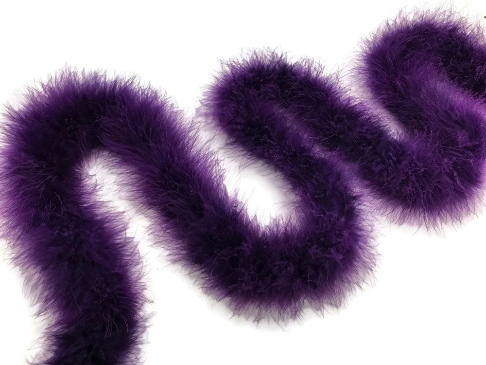 2 Yards - Purple Turkey Medium Weight Marabou Feather Boa 25 Gram