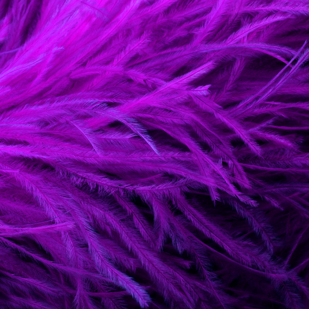 10 Pieces - 17-19" Purple Large Bleached & Dyed Ostrich Drabs Body Feathers