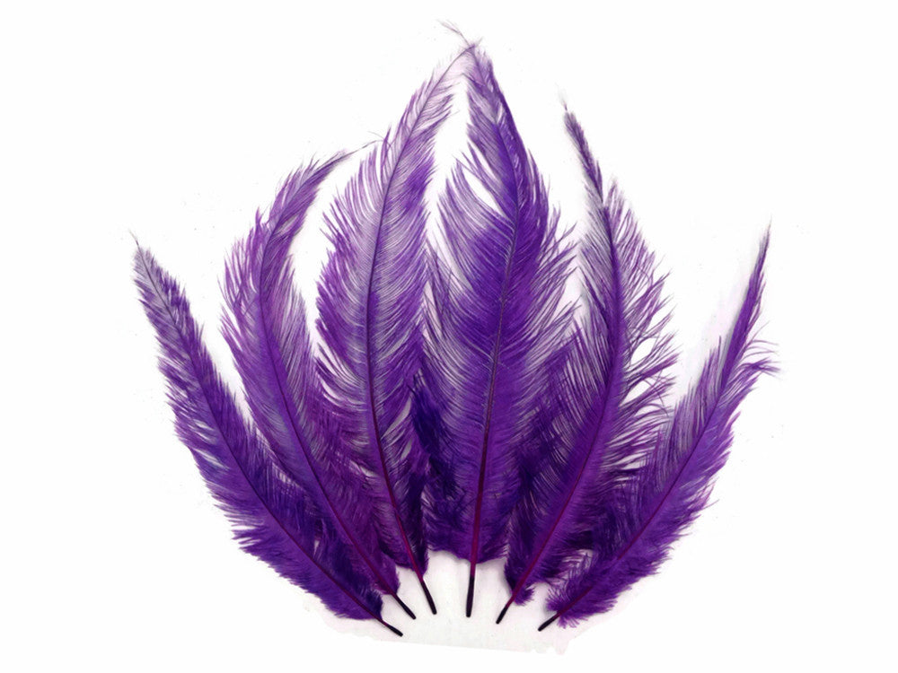 20 Pieces - Purple Mini Spads Ostrich Chick Body Feathers