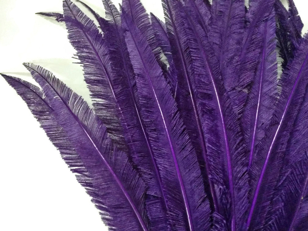 5 Pieces - Purple Long Ostrich Nandu Trimmed Feathers