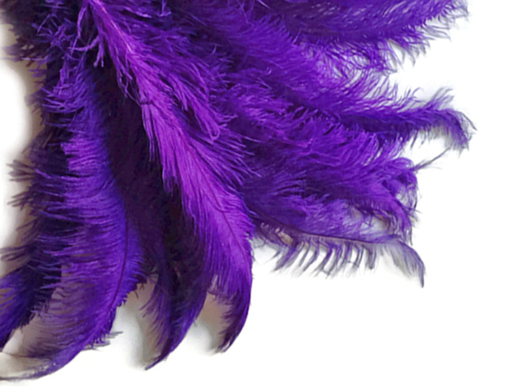 10 Pieces - 20-28" Purple Ostrich Spads Large Wing Feathers