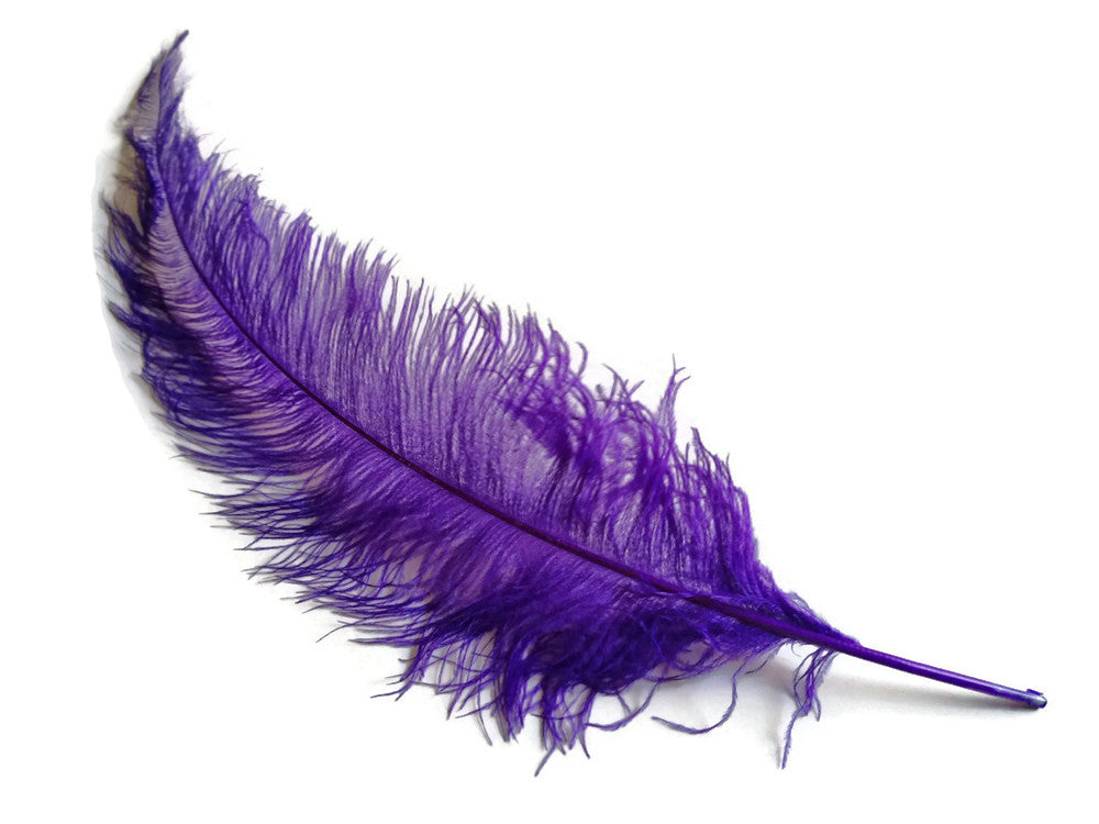 10 Pieces - 20-28" Purple Ostrich Spads Large Wing Feathers