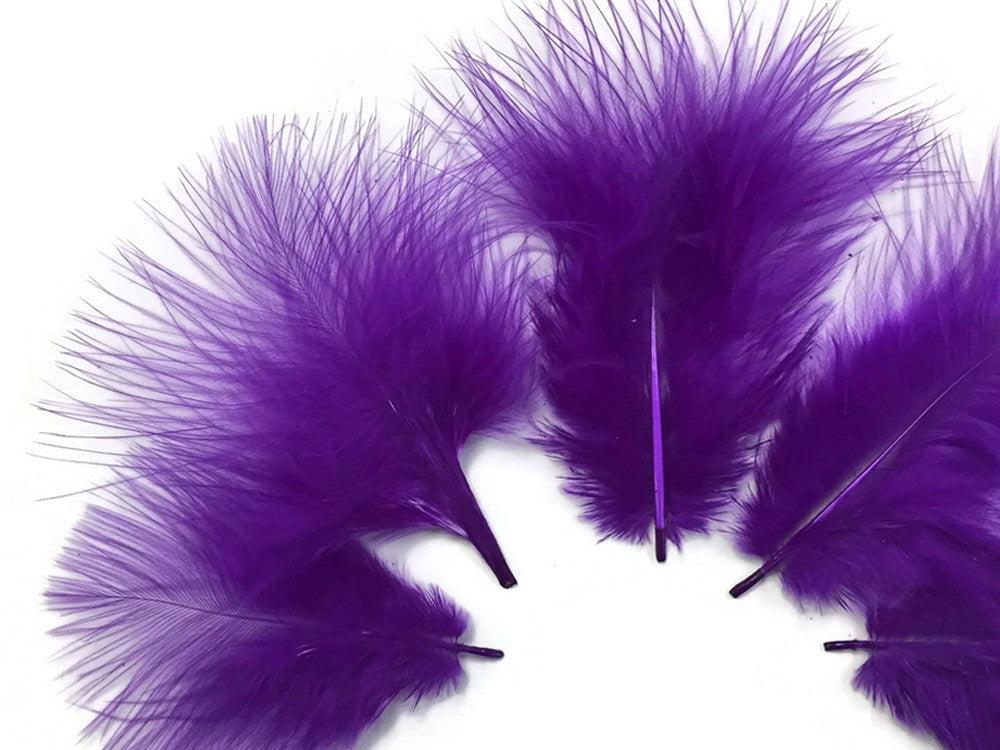 1/4 Lb - Purple Turkey Marabou Short Down Fluffy Loose Wholesale Feathers (Bulk)