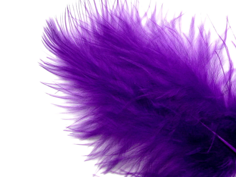 1/4 Lb - Purple Turkey Marabou Short Down Fluffy Loose Wholesale Feathers (Bulk)