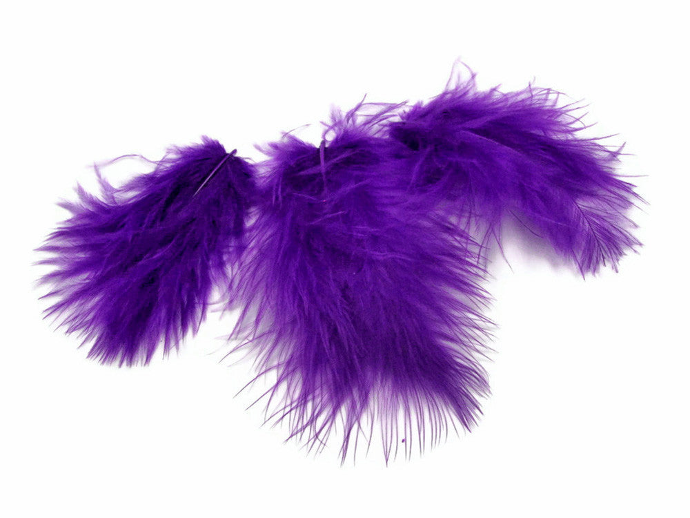 1 Pack - Purple Turkey Marabou Short Down Fluff Loose Feathers 0.10 Oz.