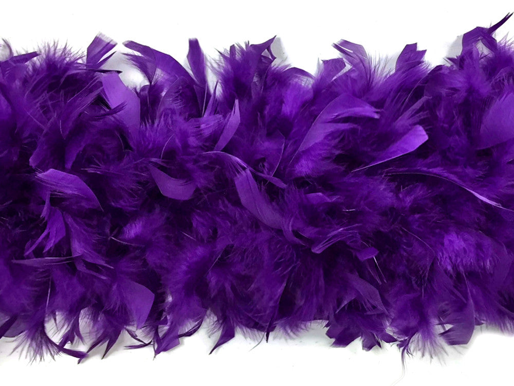 2 Yards - Purple Heavy Weight Chandelle Feather Boa | 80 Gram