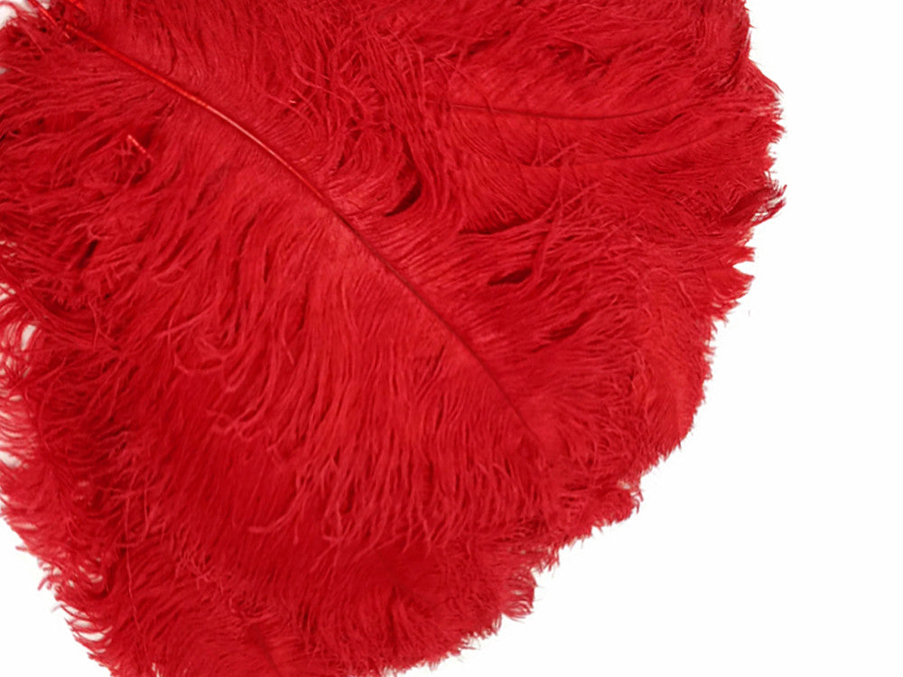 1/2 Lb. - 18-24" Red Large Ostrich Wing Plume Wholesale Feathers (Bulk)