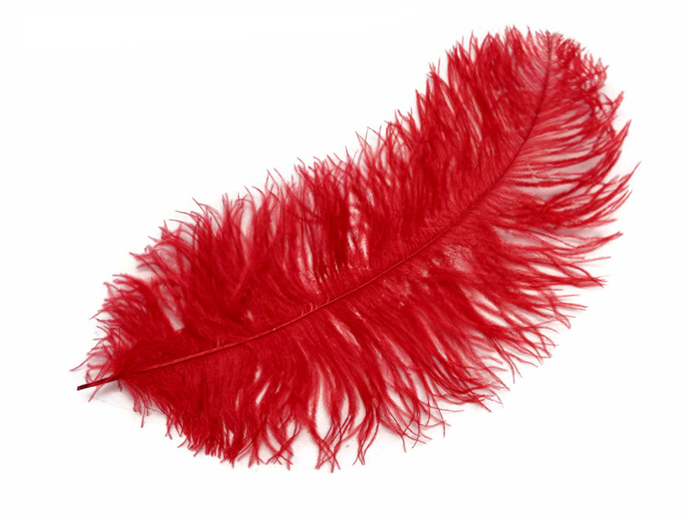 1/2 Lb. - 25-29" Red Large Ostrich Wing Plume Wholesale Feathers (Bulk) 