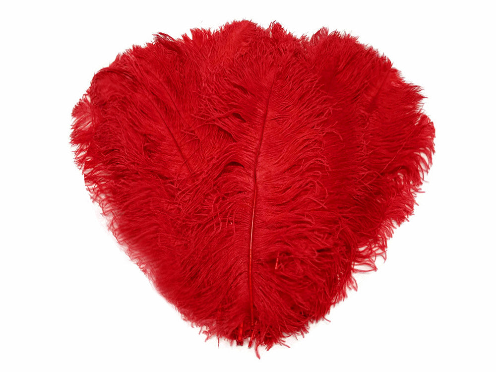 1/2 Lb. - 18-24" Red Large Ostrich Wing Plume Wholesale Feathers (Bulk)