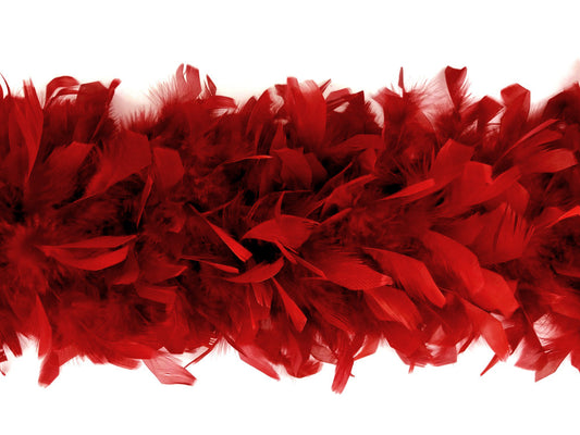 2 Yards - Red Heavy Weight Chandelle Feather Boa | 80 Gram