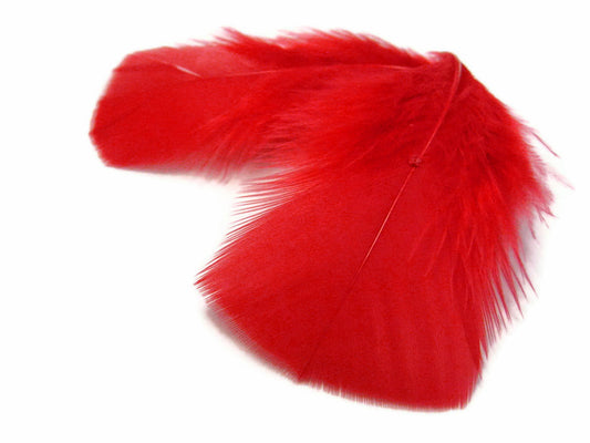 1 Pack - Red Dyed Turkey T-Base triangle Body Plumage Feathers 0.50 Oz.