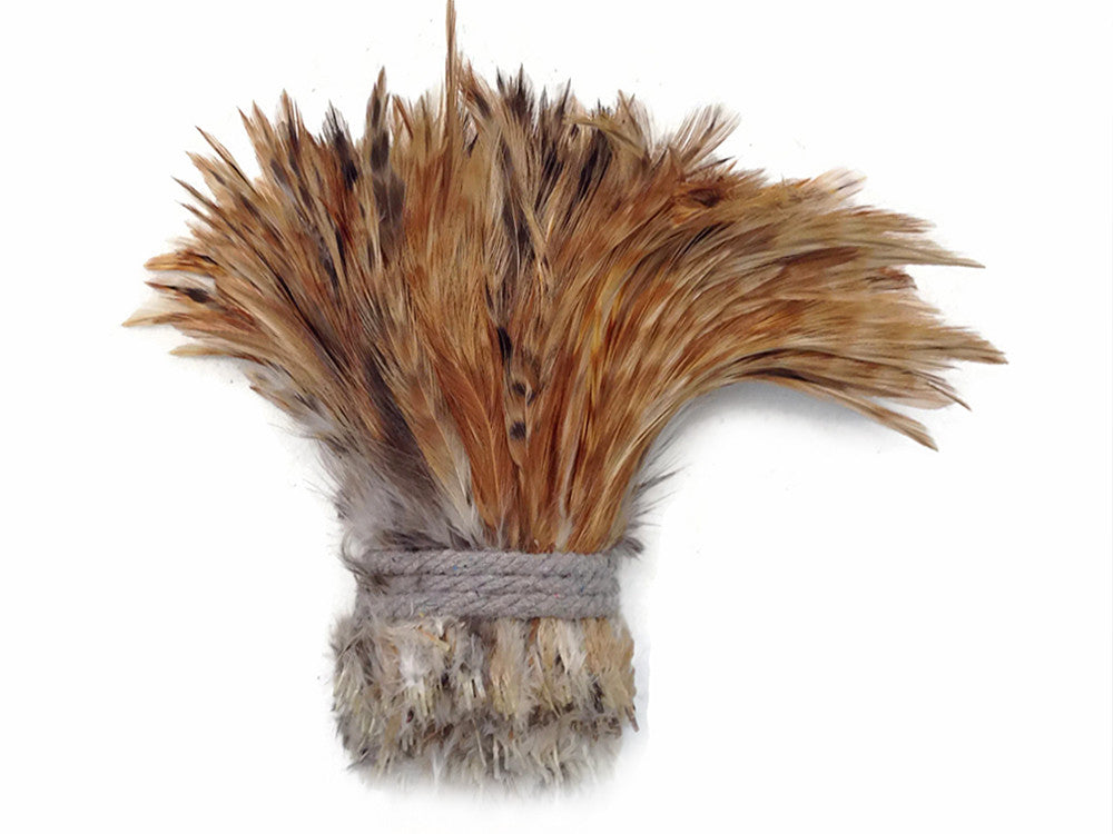 4 Inch Strip - Red Chinchilla Strung Rooster Neck Hackle Feathers