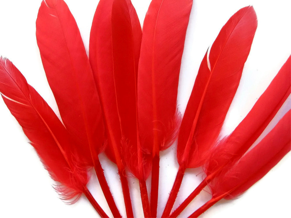 1/4 Lb. - Red Dyed Duck Cochettes Loose Wing Quill Wholesale Feather (Bulk)