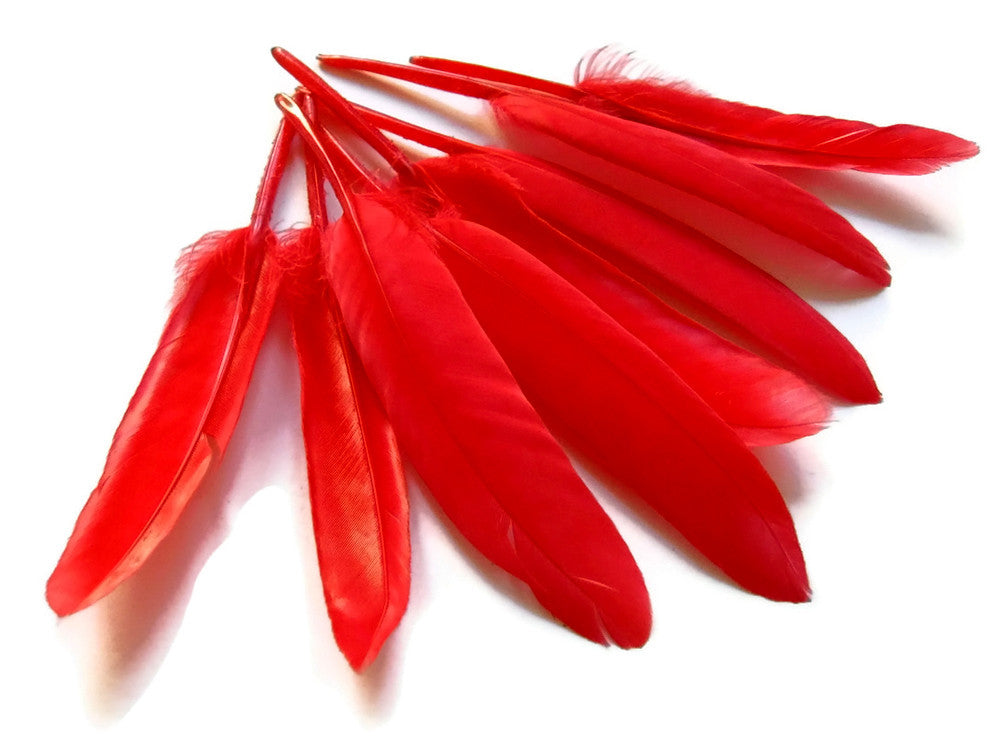 1/4 Lb. - Red Dyed Duck Cochettes Loose Wing Quill Wholesale Feather (Bulk)