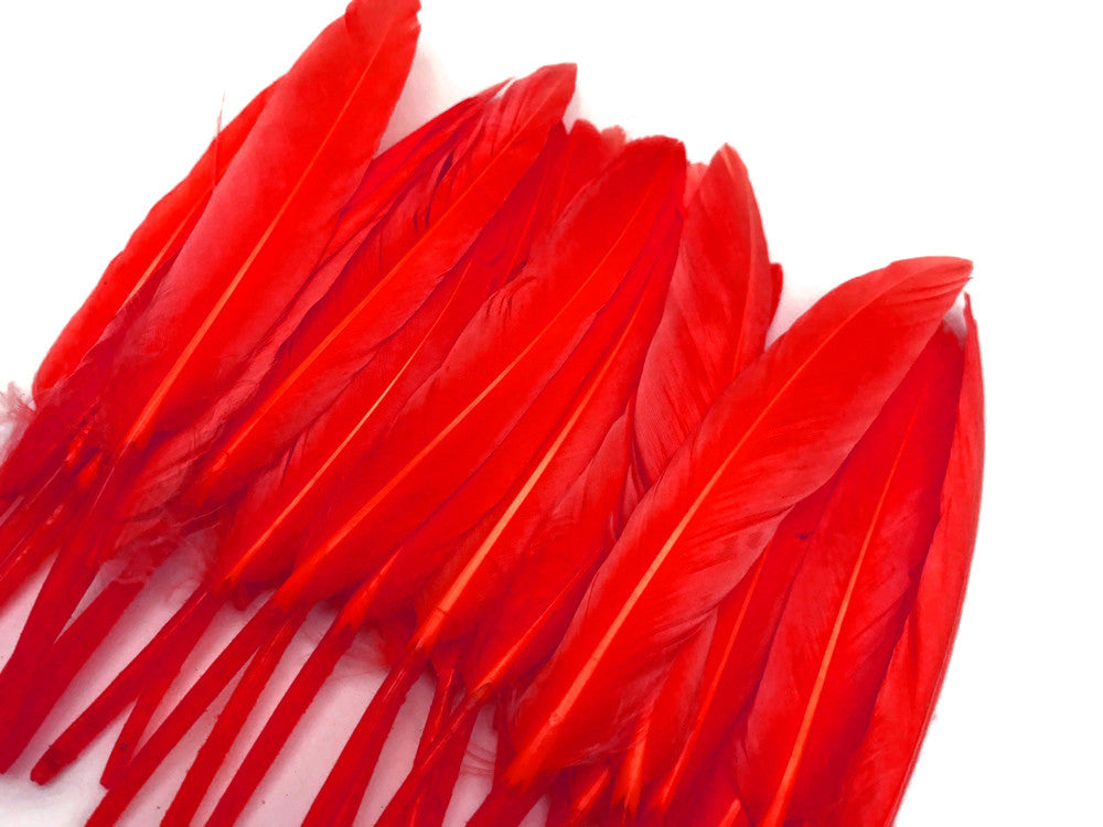 1/4 Lb. - Red Dyed Duck Cochettes Loose Wing Quill Wholesale Feather (Bulk)