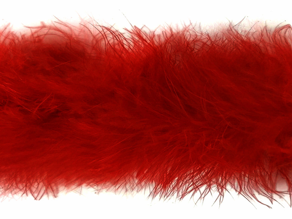 2 Yards - Red Turkey Medium Weight Marabou Feather Boa 25 Gram