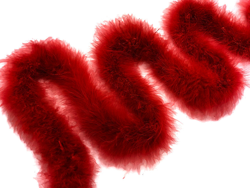 2 Yards - Red Turkey Medium Weight Marabou Feather Boa 25 Gram