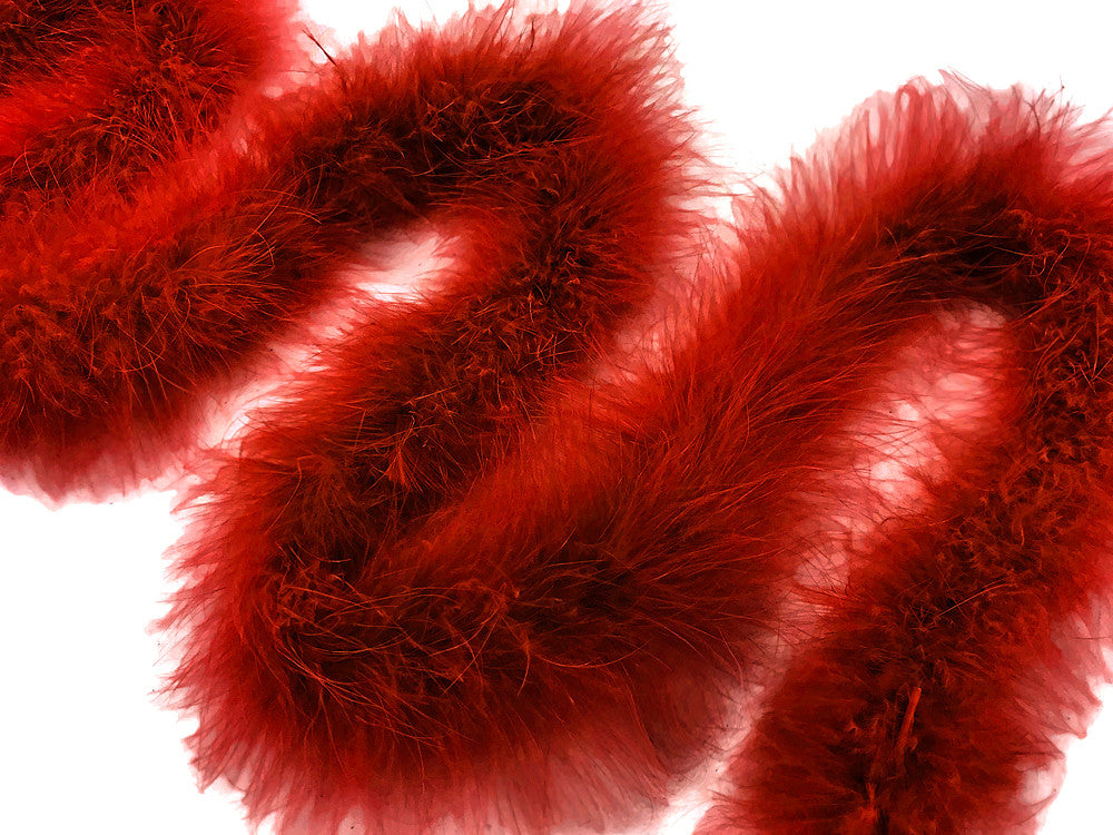 2 Yards - Red Turkey Medium Weight Marabou Feather Boa 25 Gram