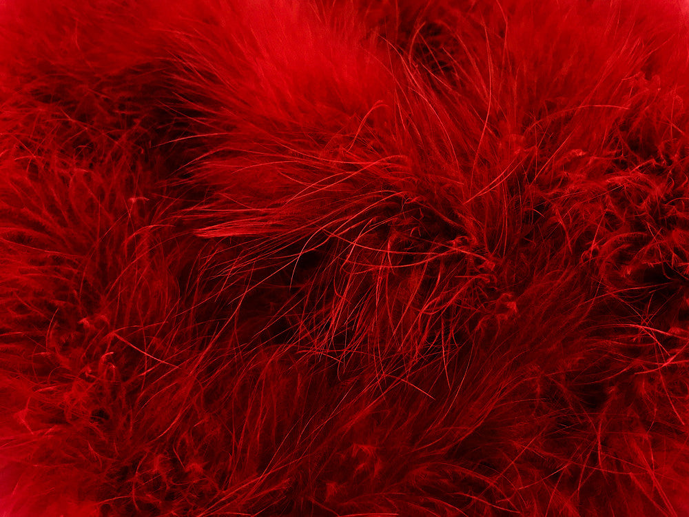 2 Yards - Red Turkey Medium Weight Marabou Feather Boa 25 Gram