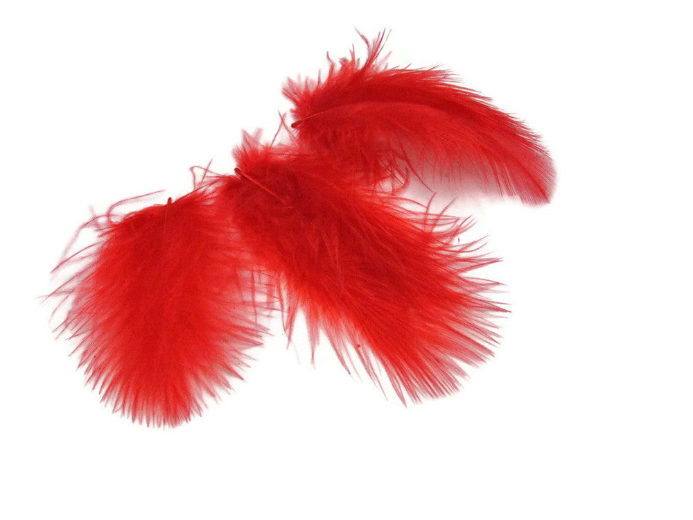 1/4 Lb - Red Turkey Marabou Short Down Fluffy Loose Wholesale Feathers (Bulk)