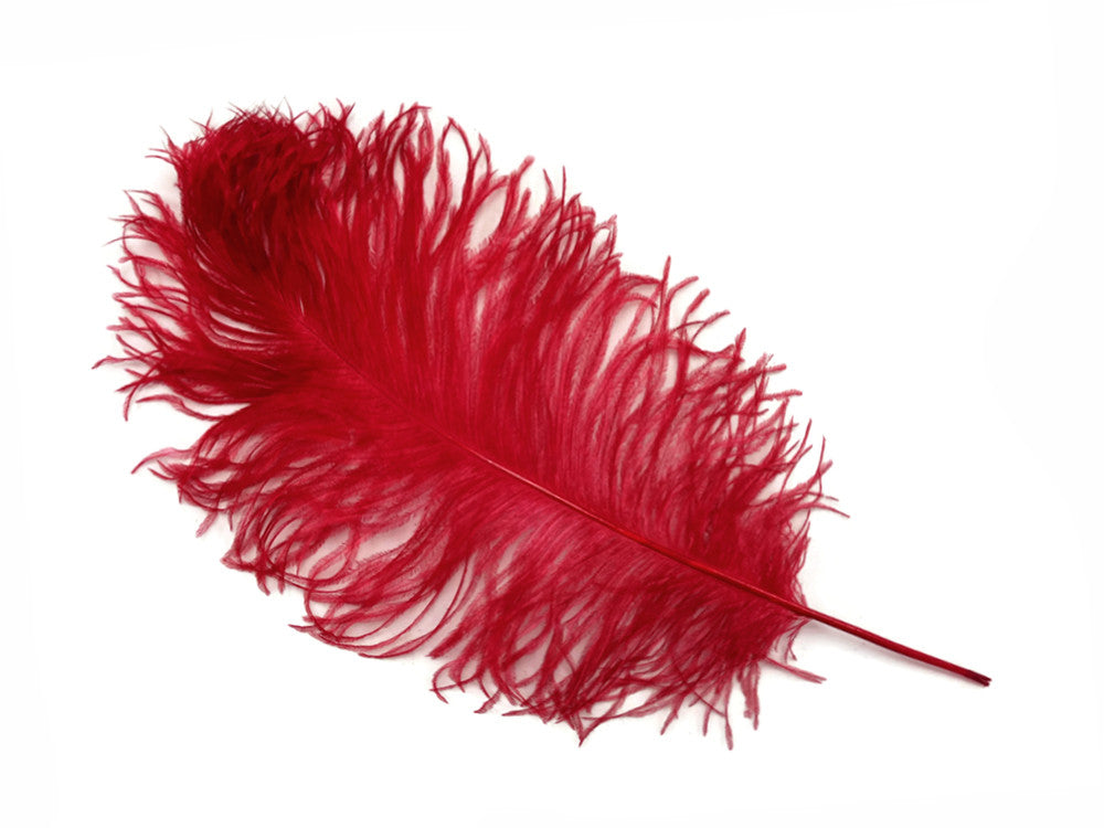 1/2 Lb - 12-16" Red Ostrich Tail Wholesale Fancy Feathers (Bulk)