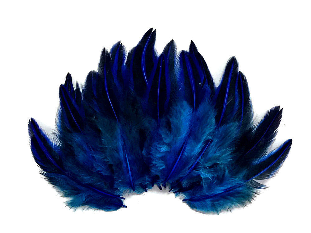 10 Pieces - Royal Blue Jungle Cock Loose Plumage Feather