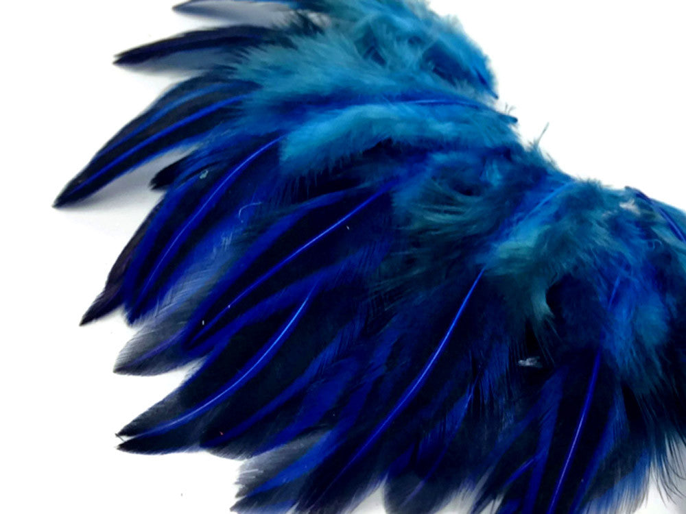 10 Pieces - Royal Blue Jungle Cock Loose Plumage Feather